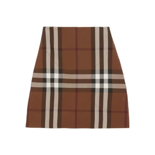 Burberry FW22 Повседневные короткие юбки Женские Шоколад