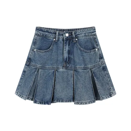 Garbege Синий Женские Джинсовые Короткие Юбки