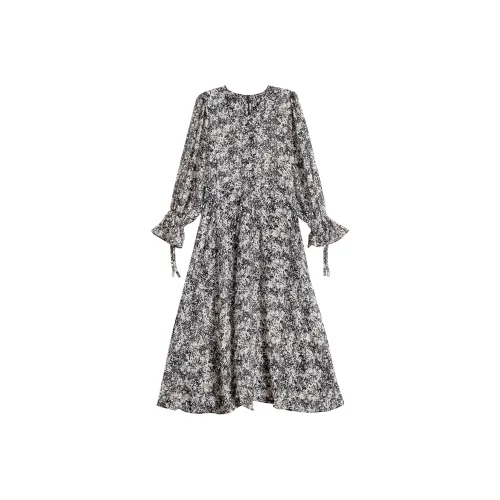 KKX Длинное платье с длинными рукавами женское черное и абрикосовое