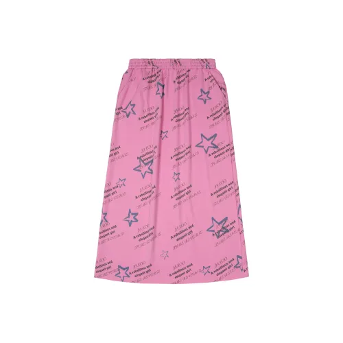 JIKOO Повседневный длинный юбка женский сахарный розовый