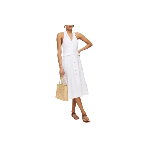 REFORMATION Masha Linen Sleeveless Dress Women's White