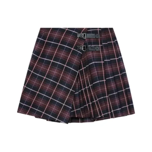 Maje Фуксия Женские Кожаные Короткие Юбки