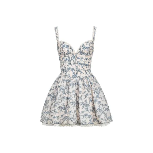 HOUSE OF CB Brigitte Slip Платье Женское Фарфоровый С принтом