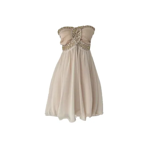 SYEEE WITH U Без рукавов Платье Женское Абрикосовое