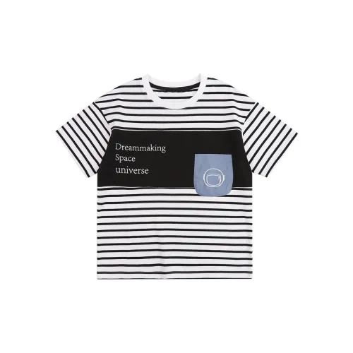 Pure and Good T-Shirt Черный Белый Полосы Детский