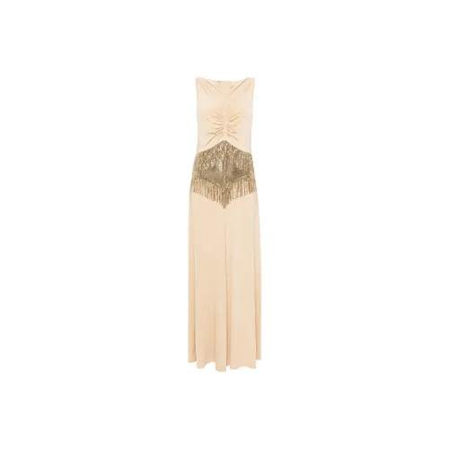 Paco Rabanne SS24 Sleeveless Dress Women's Light Beige