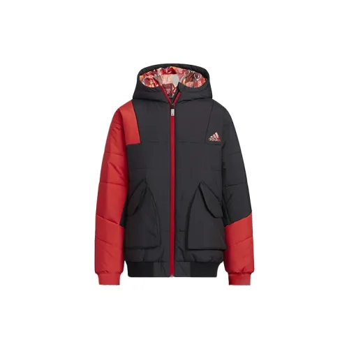 Adidas Хлопковый пуховик Светло-алый Детский