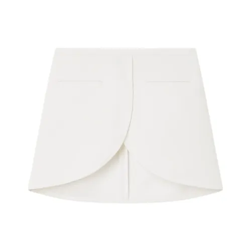COURREGES SS24 Ellipse Саржа Mini Skirt Повседневные короткие юбки Женские Экрю Бежевый