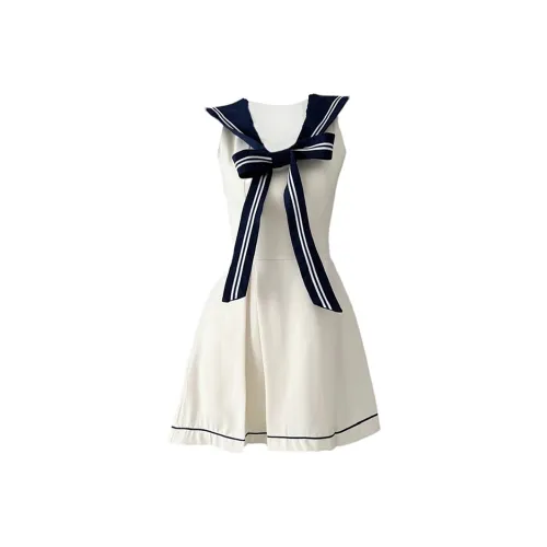 JOSR Без рукавов Платье Женское Белое