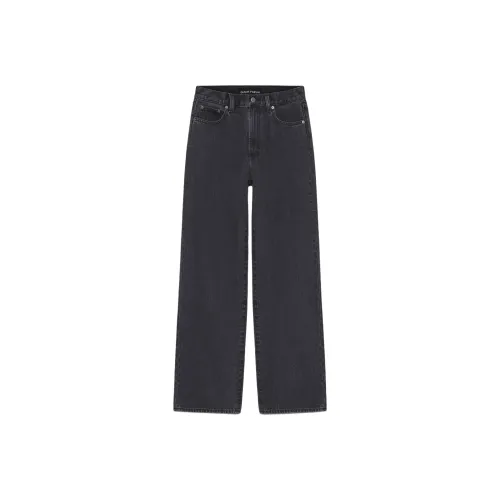 ARITZIA Деним FORUM The Farrah Hi Шаговый шов Широкий Jean Джинсы Женские Черный Eyeliner Черный Eyeliner Пен