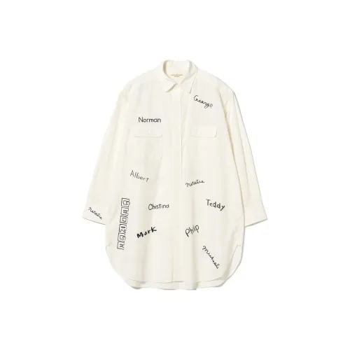 BEAMS Длинное платье с длинными рукавами цвет слоновая кость женское