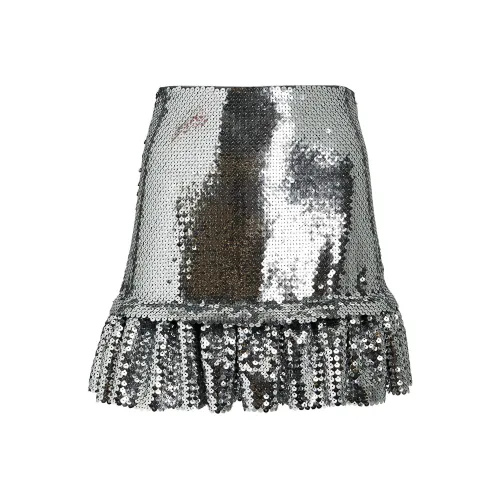 Paco Rabanne Серебряные Женские Повседневные Короткие Юбки