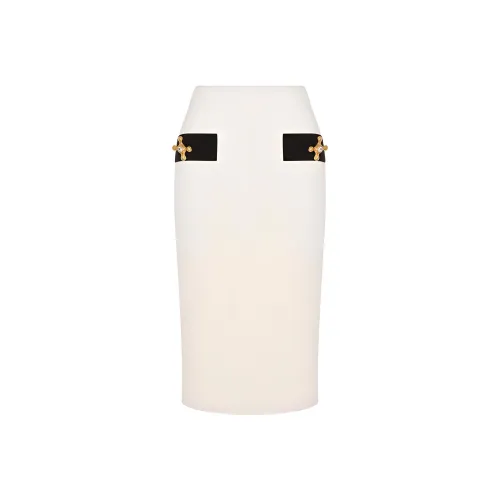 MOSCHINO Белая Женская Повседневная Длинная Юбка