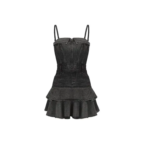 GIMING Платье-комбинация Женское Черное Серое