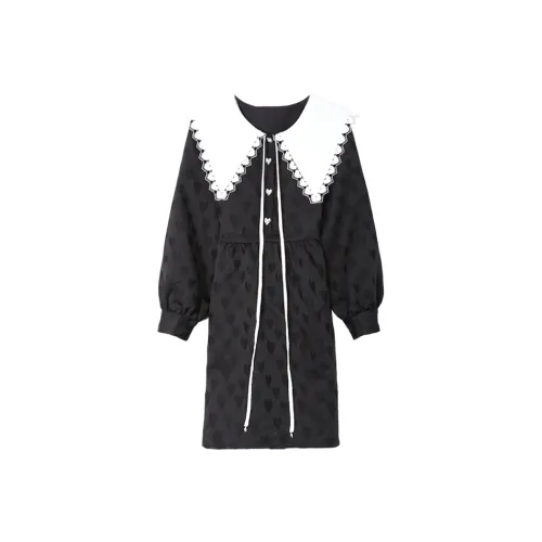 SETIROM Длинное платье с длинным рукавом женское черное