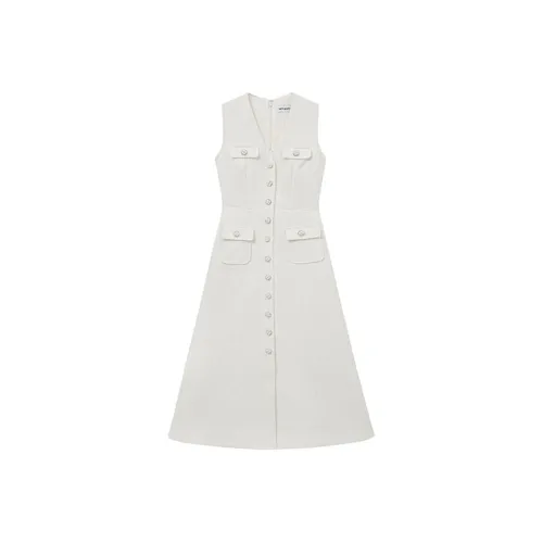 Self Портрет Без рукавов Платье Женское Цвет Слоновая кость