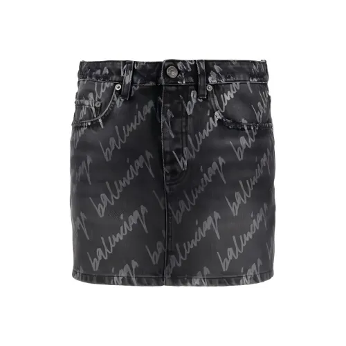 Balenciaga SS22 Джинсовые короткие юбки Женские Черный
