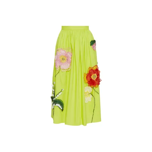 Oscar De La Renta Флуоресцентно-желтые женские повседневные длинные юбки