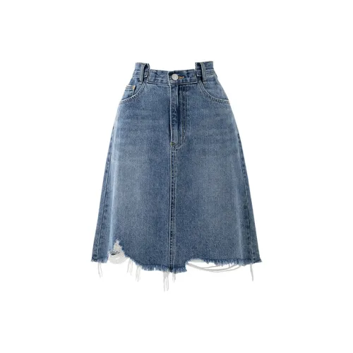 SOON FLOWER Blue Женские Джинсовые Короткие Юбки