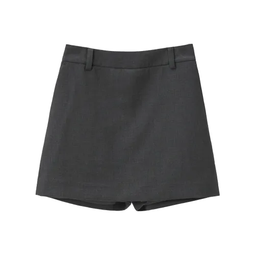 Fstudio Корейский стиль Маленький Коммутирование HIGH RISE A Линия Юбка Брюки Повседневные короткие юбки Женские