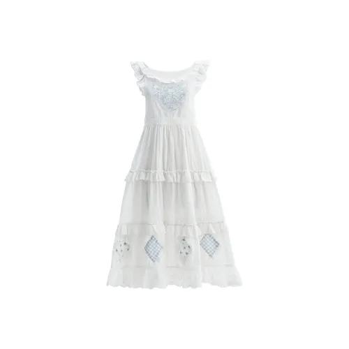 SNBL Без рукавов Платье Женское Белое