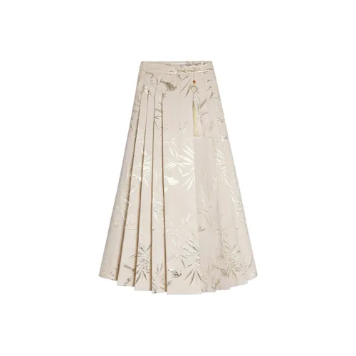 Sorrow Matsumoto Повседневная китайская юбка с узором "конское лицо" длинная женская абрикосовая