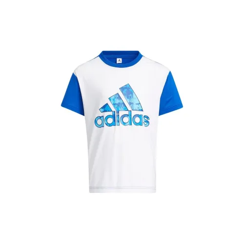 Adidas Белый/Королевский синий Kids Футболки