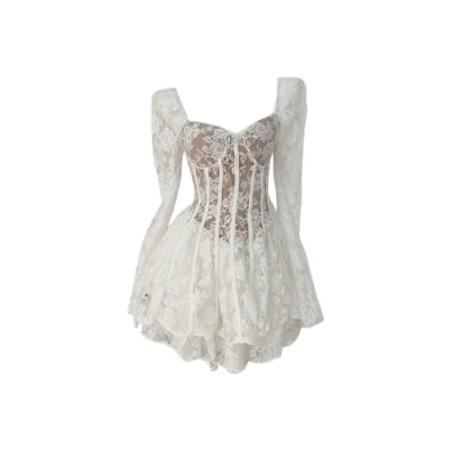 MA JOURNEE Длинное платье с длинными рукавами женское экрю