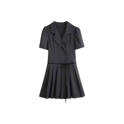 Oddgoods Короткий рукав Платье Женское Элегантное Серое