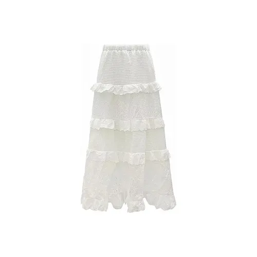 Lizisw Повседневный Длинный Юбка Женская Белая