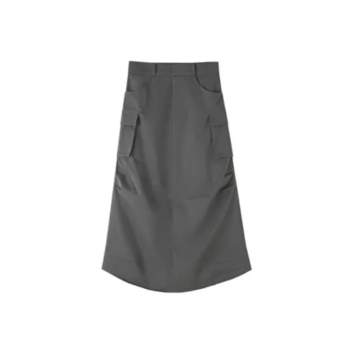 Pit Повседневный Длинный Юбка Женская Темно-Серый
