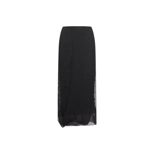 DRIES VAN NOTEN Черные Женские Повседневные Длинные Юбки