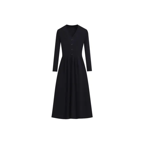 Silky Queen Длинное платье с длинными рукавами женское черное