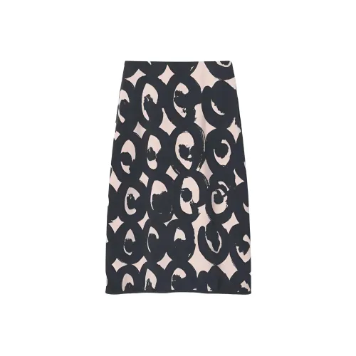 UNIQLO MARIMEKKO Co Фирменный черный Женские повседневные длинные юбки