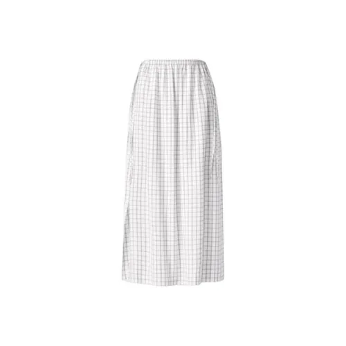 UNIQLO Повседневный Длинный Юбка Женская Белая