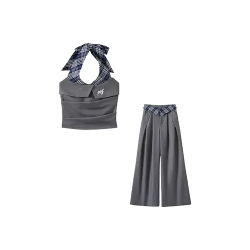 PLANE DRIFT Повседневный костюм женский серый двухкомпонентный комплект