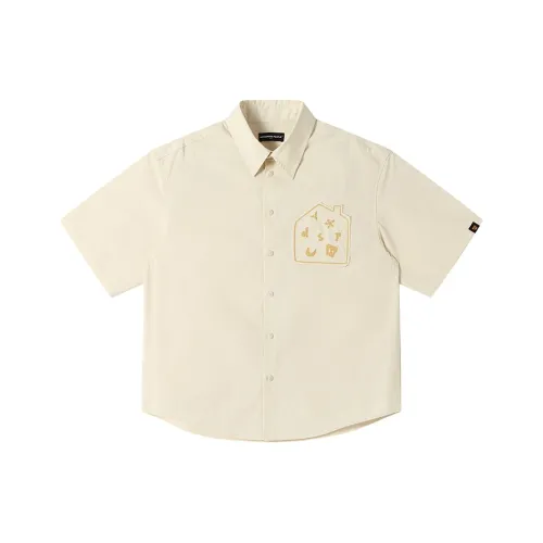 DANGEROUSPEOPLE Бежево-желтая унисекс рубашка