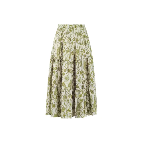 THE SEA LIFE Повседневный Длинный Юбка Женская Моховый Зеленый