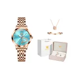 Стальной браслет розово-синего цвета [в комплекте с браслетом и ожерельем]