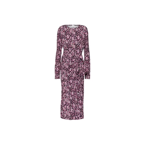 ISABEL MARANT ETOILE Длинное платье с длинными рукавами женское цвет полночный розовый