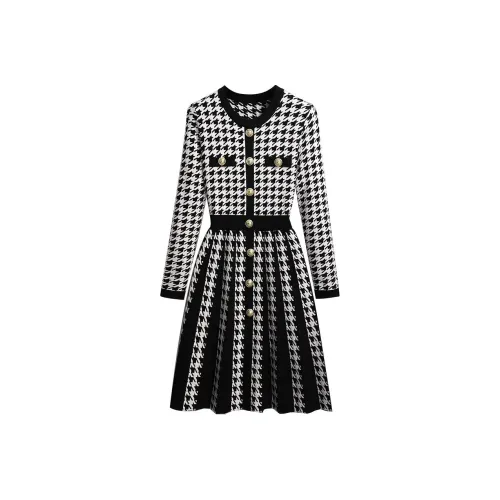 Silky Queen Длинное платье с длинными рукавами женское черное