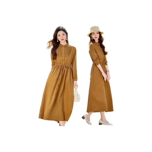 Aoaifu Длинное платье с длинными рукавами женское цвет на изображении