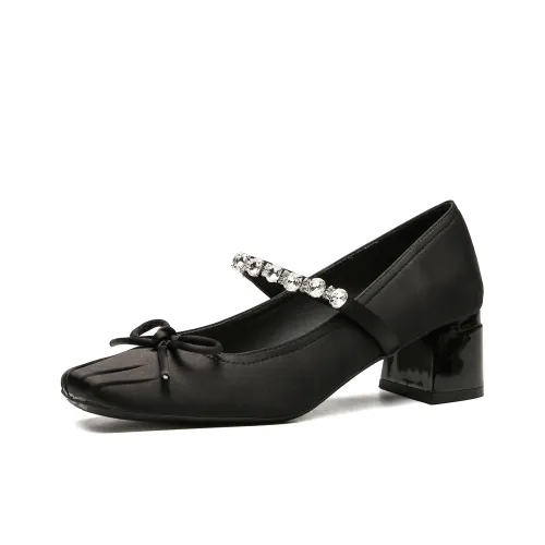 Lan Miao Грубый каблук Мэри Джейн Туфли Женские