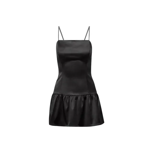 ARITZIA Sunday Best ROBE EN SATIN TANGO Slip Dress Women's Noir Black