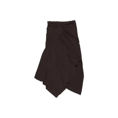 Acne Studios SS24 Асимметричная Юбка Midi Повседневная Длинная Юбка Женская Коричневая