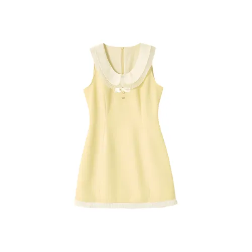 FINDSME GAGA Без рукавов Платье Женское Желтое