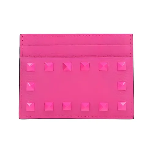 Valentino Pink Pp Collection Коровья кожа Держатель для карт Женский Розовый Красный