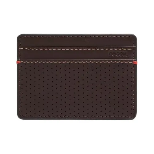 FOSSIL Кожа Картхолдер Мужской Красный Коричневый