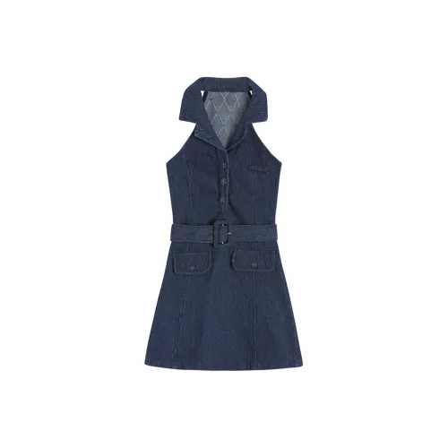 PLANE DRIFT Без рукавов Платье Женское Темно-синий