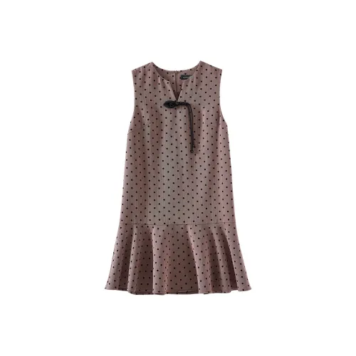 OUNIXUE Без рукавов Платье Женское Темно-розовое